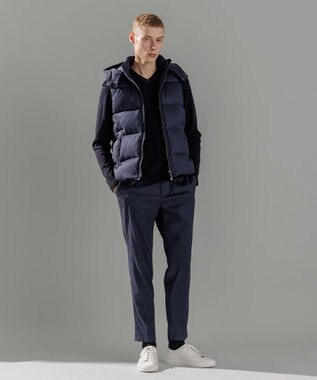 JOSEPH HOMME ライトアムンゼン　Vネック ネイビー系