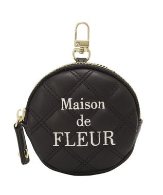 Maison de FLEUR ラウンドキルティングコインケース Black