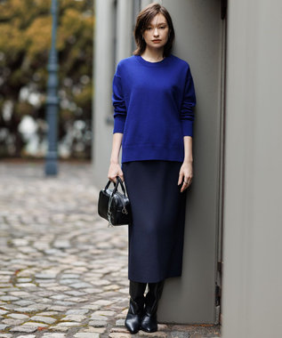 ICB 【新色追加】ソフトカシミヤミックス クルーネックニット ロイヤルブルー