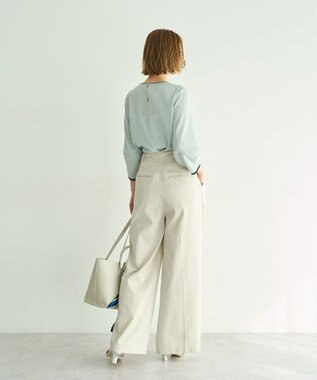 YECCA VECCA 配色パイピングブラウス Mint