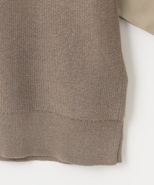 自由区 【カタログ掲載・洗える】ハイツイストコットンアセテート異素材コンビ トップス ダークサンドxサンド