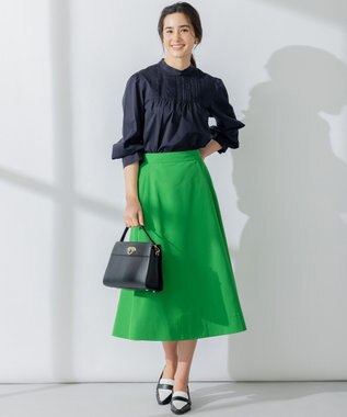 組曲 レースコンビタックディテール ブラウス ブラック系