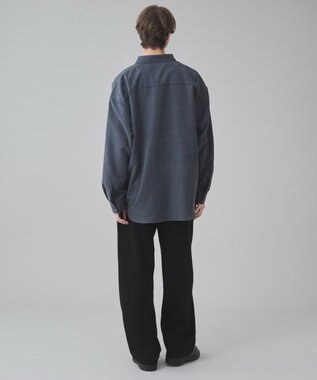 WEGO 【ユニセックス着用ITEM】フィブリルワンポイントBIGシャツ（長袖） ブラック中濃色