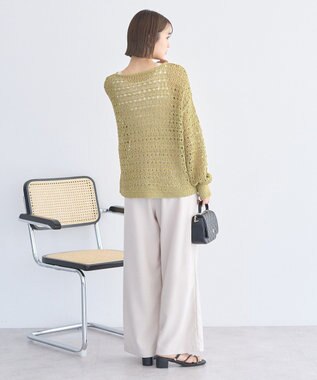 earth music&ecology メッシュニットプルオーバー Light Khaki