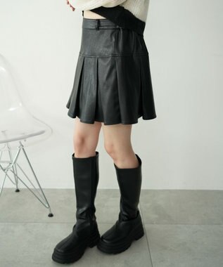 WEGO PUプリーツスカパン ブラック