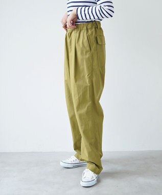 WHITE MAILS 【UNISEX】HIGH DENSITY DUMP TUCK ワイドパンツ カーキ