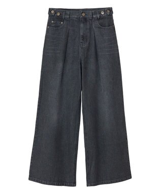 Green Parks ・ＳＵＧＡＲ　ＳＰＯＯＮ　デニムタックワイドパンツ Black