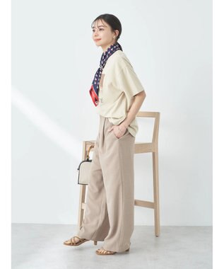 earth music&ecology タックワイドパンツ Beige
