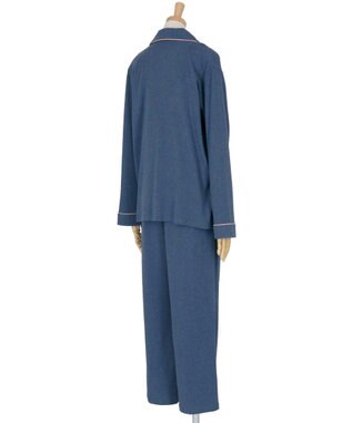 une nana cool 【綿100%】やわらか杢フライスパジャマ MADE WITH LIBERTY FABRIC ブルー