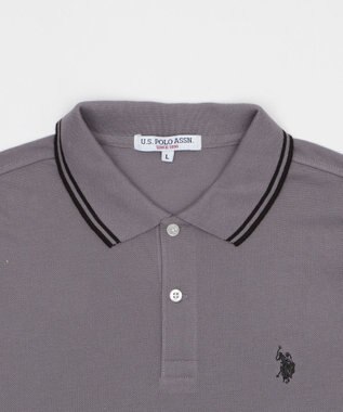 WEGO 【25年秋冬新作/ユニセックスITEM/SMLサイズ展開】別注USPOLOラインポロシャツ（長袖） グレー