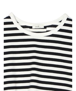 earth music&ecology バックタッククロップドＴ Border