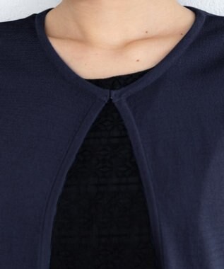 Tiaclasse L 【新色追加・洗える・UVケア・接触冷感】サマーニット半袖カーディガン ネイビー