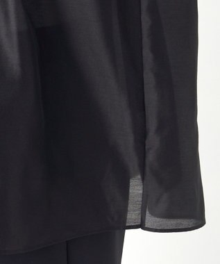 23区 L 【R(アール)】スモッキングタックオーガンザ ピンタック ブラウス ブラック系