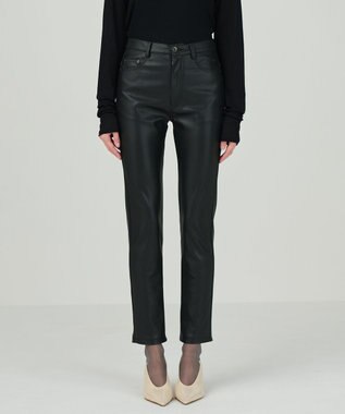 GRACE CONTINENTAL フェイクレザースリムstパンツ ブラック