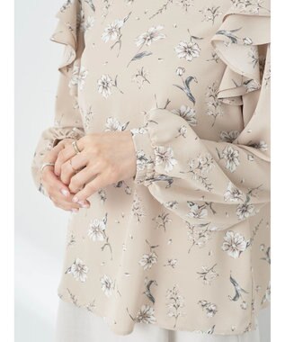 earth music&ecology フリルスリーブブラウス Blue