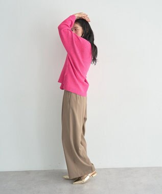 YECCA VECCA Vネックルーズニット Pink