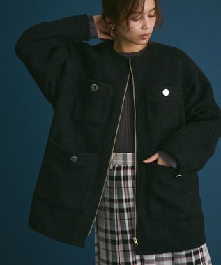 Green Parks ・ｓｗｉｎｇ　ｂｙ　ベルスリーブクルーリブニット Charcoal Gray