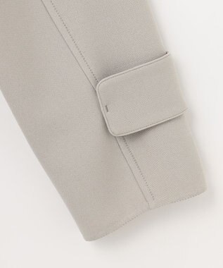 自由区 【洗える】ライトダブルクロス ノーカラーコート サンドベージュ