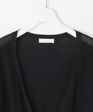 ANY SIS 【接触冷感・UVケア】ショートレングス畔 カーディガン ブラック