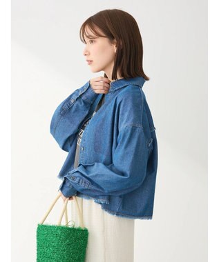 Green Parks ・ＳＵＧＡＲ　ＳＰＯＯＮ　クロップドデニムシャツ Indigo
