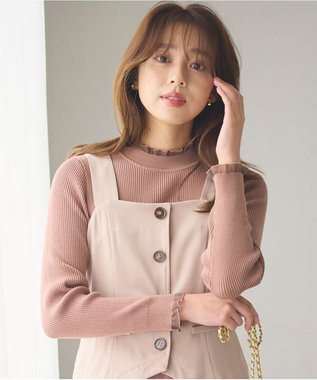 ロシャス⭐︎フリルショルダー 長袖セーター ハイネックニット レーヨンニット 38 ロシャス⭐︎フリルショルダー 長袖セーター ハイネックニット