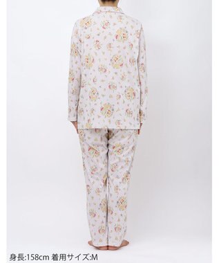 WACOAL パジャマ 長袖 長ズボン 綿100%(本体) スムース素材 ミントン レディース NDX561 /ワコール ホワイト