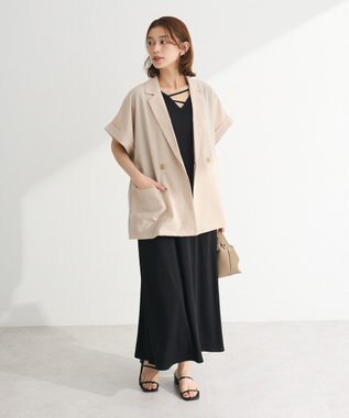 Green Parks 前後２ＷＡＹウエストタックワンピース Black