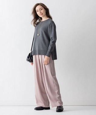 自由区 【Sサイズ有】コットンカシミヤ ニットトレーナー グレー系