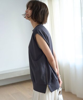 UNFILO スウェットサイドZIPベスト チャコール