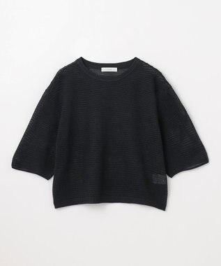 ANY 【洗濯機可/アンチピリング】アイレットメッシュニット チャコール