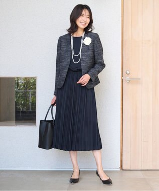 ANY 【コサージュ付】二連パールロングネックレス アイボリー系