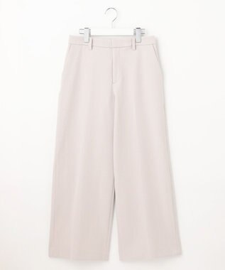 自由区 【裏起毛/撥水加工】TRギャバ ワイドクロップドパンツ ライトグレー系