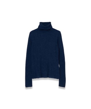JOSEPH シアーウールリブ ハイネックニット Indigo
