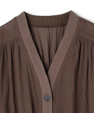 UNFILO シアーシャツ カーディガン ブラウン