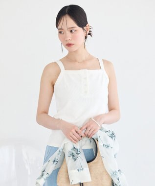 earth music&ecology ヘンリーネックキャミソール Off White