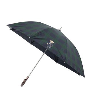 MOONBAT 【軽量】POLO RALPH LAUREN 晴雨兼用日傘 長傘 チェック／遮光 遮熱 UV ダークグリーン