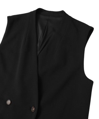 Green Parks Ｏ．洗えてストレッチ　Ｗボタンベスト Black