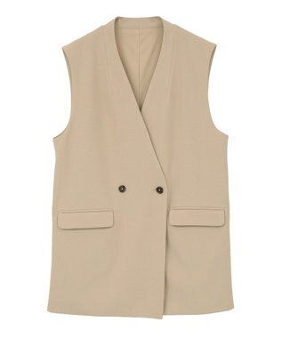 Green Parks Ｏ．洗えてストレッチ　Ｗボタンベスト Light Beige