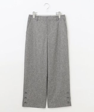 J.PRESS LADIES T/W シャブレーツイル セミワイド パンツ ライトグレー系
