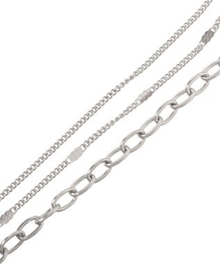 earth music&ecology 【ステンレス】コインモチーフ３連ネックレス Silver