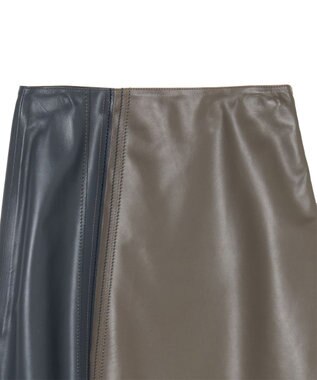JOSEPH オーバーレイナッパ　レザースカート Smoke combo