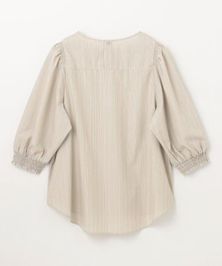 ANY 【UVカット/抗菌防臭/速乾/手洗い可】エニィファンクション ボリュームスリーブシャツ ベージュストライプ