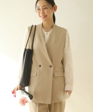 Green Parks Ｏ．洗えてストレッチ　Ｗボタンベスト Light Beige