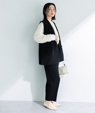 Green Parks Ｏ．洗えてストレッチ　Ｗボタンベスト Black