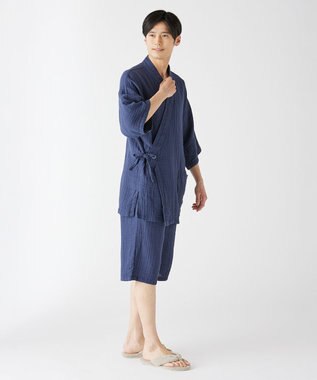 UCHINO クレープガーゼ甚平　　　 ネイビー