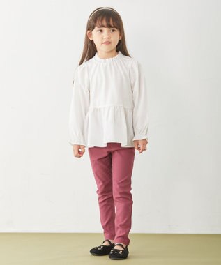 ANY KIDS ニットベストレイヤードチュニック 千鳥ジャガード×エクリュ