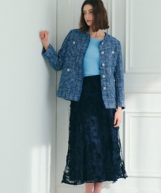 YECCA VECCA フラワーエンブロイダリーチュールスカート