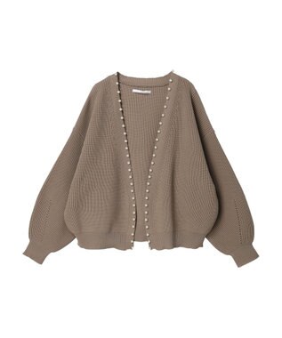 Green Parks ・ＥＬＥＮＣＡＲＥ　ＤＵＥ　パールツキトッパーカーデ Gray Beige