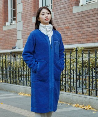 SHARE PARK LADIES 【LADIES】ボアフリースロングカーディガン ブルー