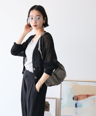 CRAFT STANDARD BOUTIQUE シアーニットカーディガン Black